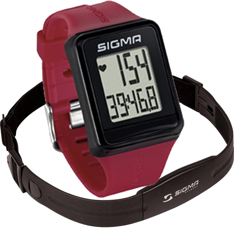 Monitor de Ritmo Cardiaco ID Go Sigma Reloj Pulsometro Banda - Rojo